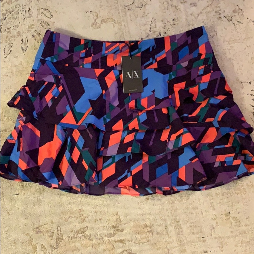 Armani Exchange tired geo print skirt
